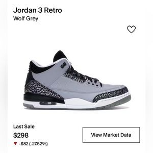 Size 6.5Y - Jordan 3 Retro Wolf Grey 2014